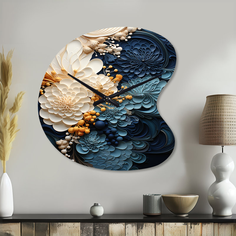 Liquide encre spirale IV - Horloge murale en forme de spirale abstraite, Grand
