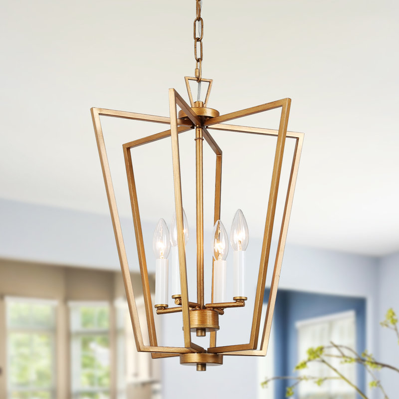 Lustre géométrique moderne unique à 4 lumières