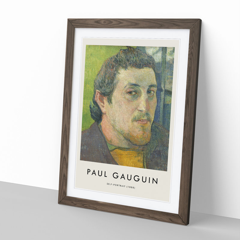 Self Portrait Vol.1 by Paul Gauguin - Picture Frame Painting, Walnut, 36cm H x 27cm W x 2cm D