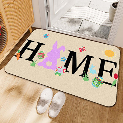 Le tapis est orné d'œufs de lapin de Pâques de Katon