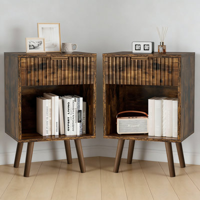 39cm W Manufactured Wood Bedside Table