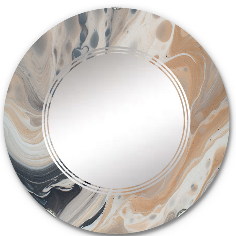 Zevon - Miroir mural moderne rond, 24 po x 24 po