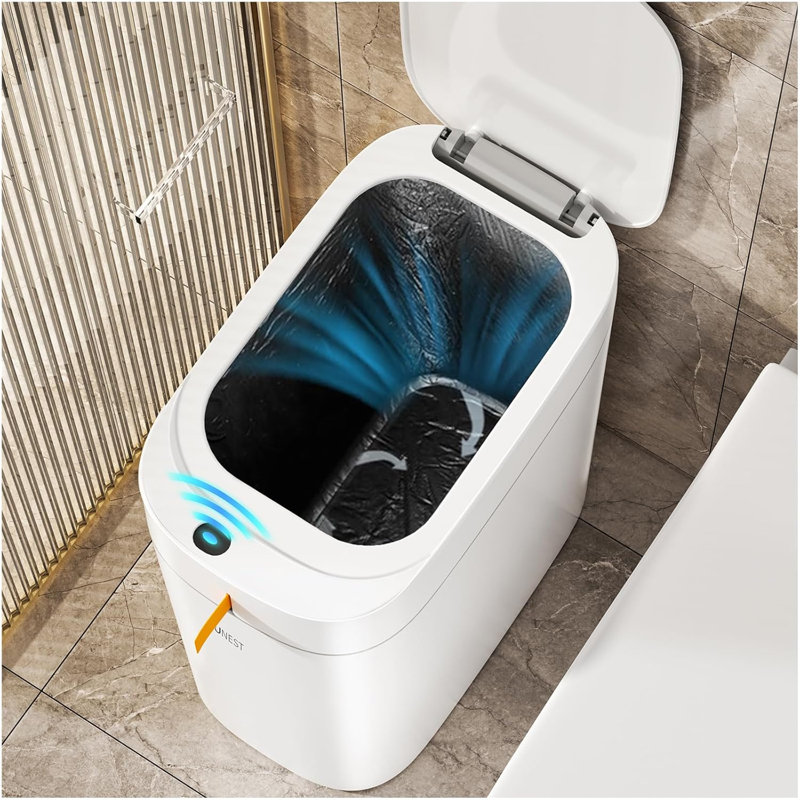 Poubelle rechargeable à capteur de mouvement 3,5 gallons, poubelle automatique imperméable