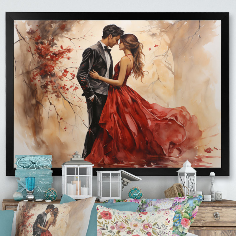 Mariage, mariage éternel, art mural romantique, H 30 po x l 40 po x P 1,5 po, Cadre simple noir