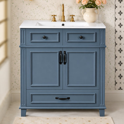 Single Bathroom Vanity with Ceramic Top