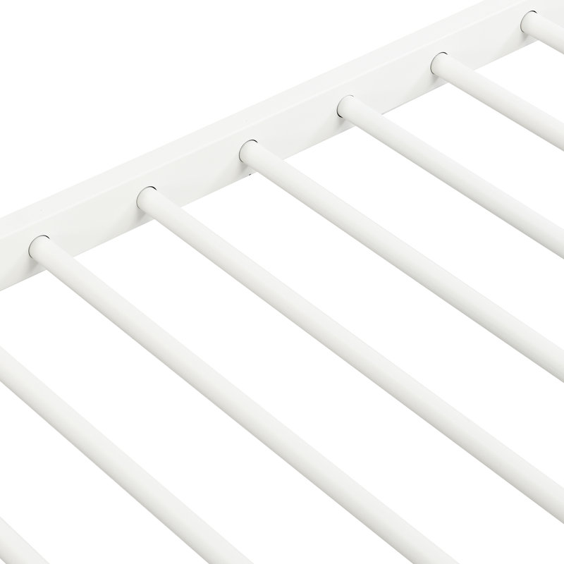 Lit superposé en métal blanc avec lit gigogne - Stable, convient à un matelas simple de taille moderne et sécuritaire