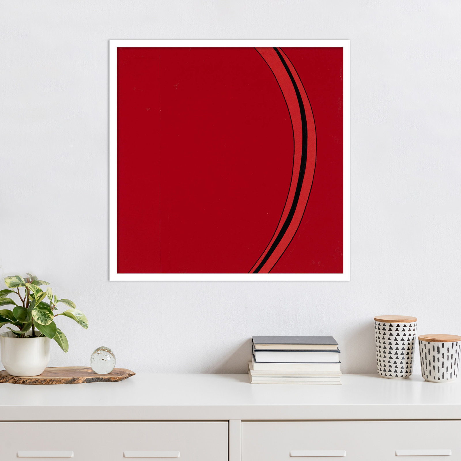 Segment Print by Alex Dunn, White, 25" H x 25" W