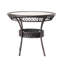 Table de patio Multi Pe 34 po, plateau en verre transparent avec espace de rangement rond et espace de rangement