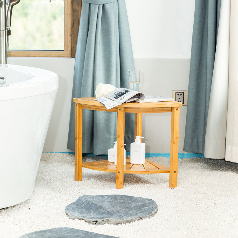 Banc de douche en bambou l 15,9 po Merick, Naturel