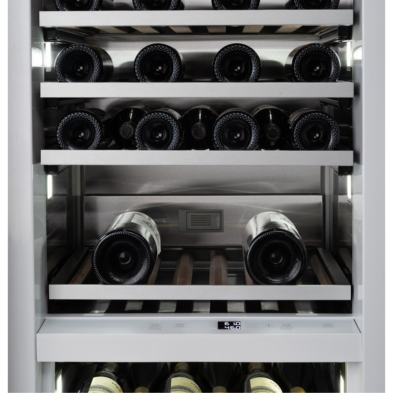24" Panel-Ready Wine Column Refrigerator, 84" H Stainless Steel Panel, Right, Minimalist