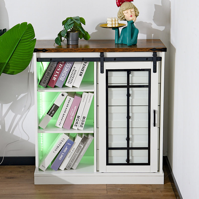 Modern Living Room Storage Cabinet Against The Wall