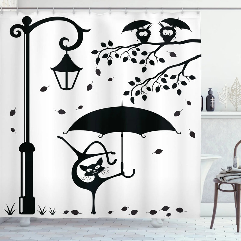 Shower Curtain with Hooks Included, 75" H x 69" W
