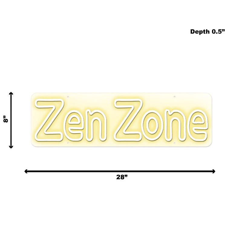 Enseigne néon Zen Zone - 8 po x 28 po