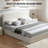 Full Size Upholstered Lift-Up Storage Platform Bed with Chevron Padded Headboard, No Box Spring Required Hydraulic Storage Bed-1906131472-1906131554