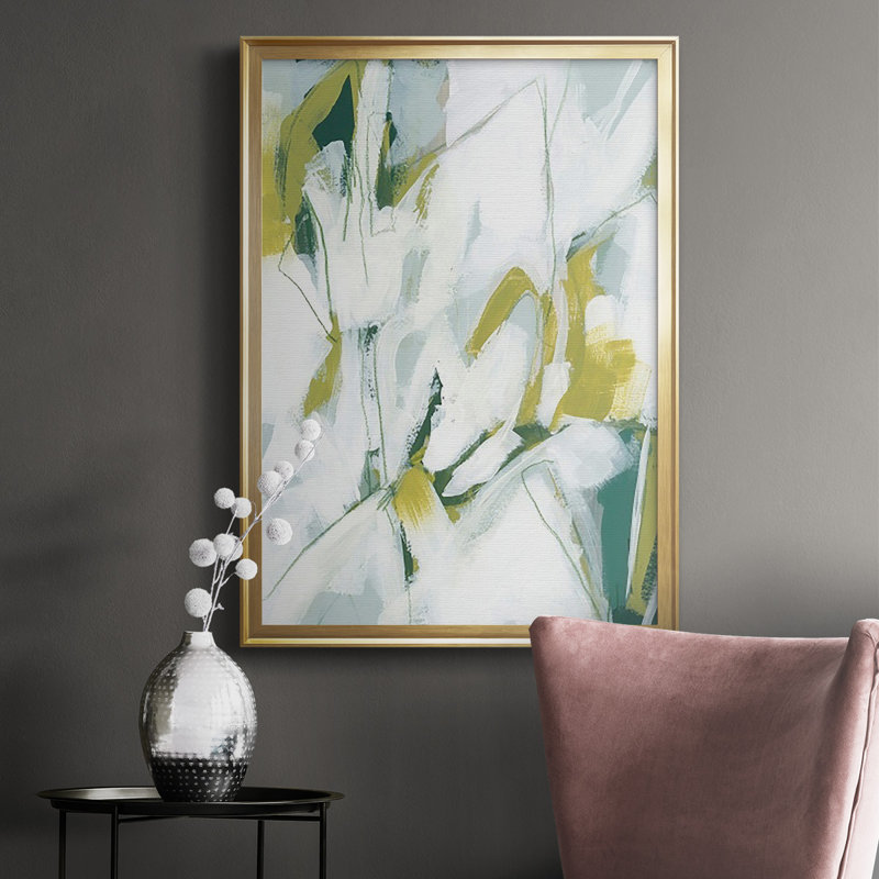 «Emerald Ice II», reproduction encadrée de qualité supérieure - prête à être accrochée, Or, H 42,5 po x l 30,5 po x P 1 po