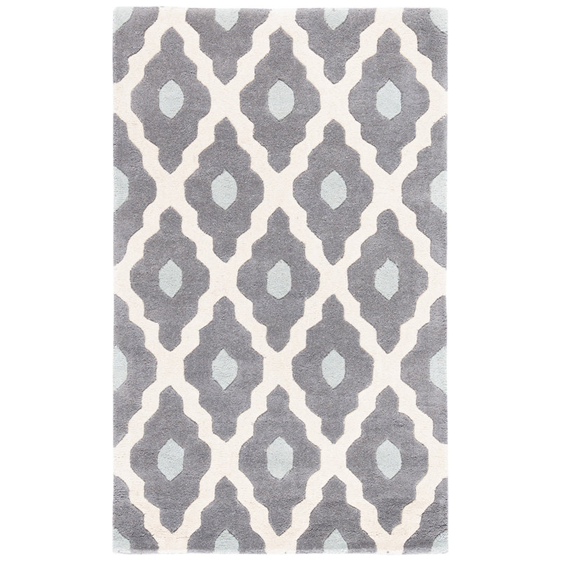 Carolene Hand Tufted Wool Geometric Rug, Rectangle 6' x 9'