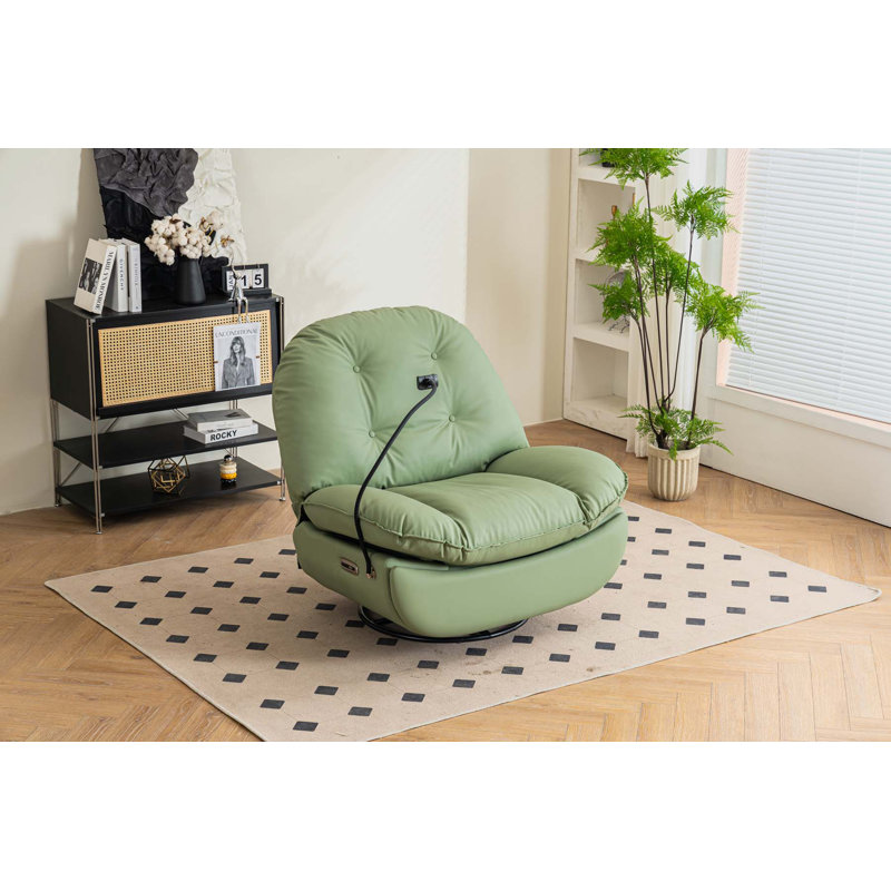 Fauteuil inclinable en cuir Albia, Similicuir vert