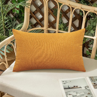 Set of 2 solid color Indoor/Outdoor Throw Pillows Lumbar support FULL set with inserts 12"x20"