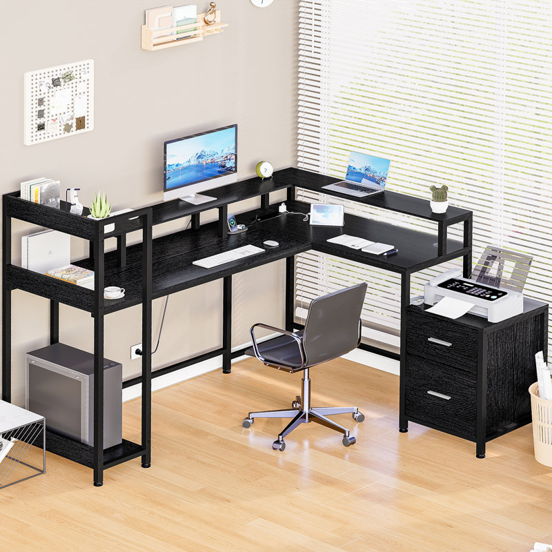 Bureau d'ordinateur en L 55,11 po Atlow