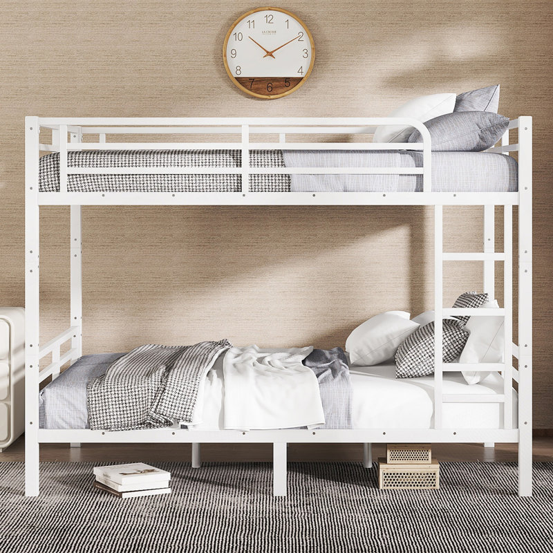 Metal Full XL Over Full XL Bunk Bed With Noise-Free Design, Ample Under-Bed Storage, And Enhanced Safety Features.