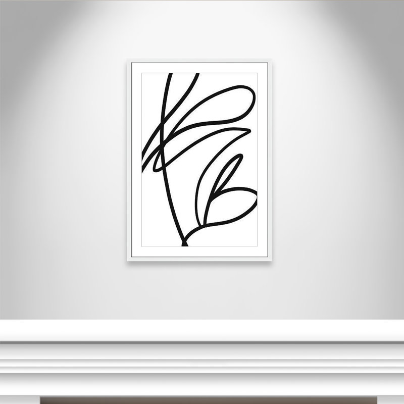 «Line And Collection Young and Restless On Paper» par Leah Straatsma, dessin au trait, Cadre photo blanc mat