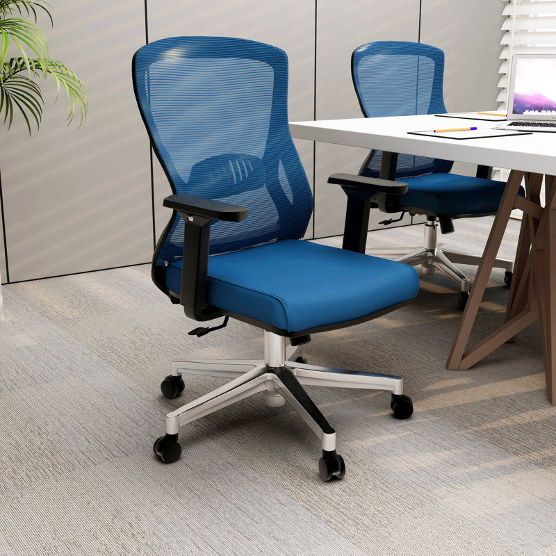 Chaise de bureau ergonomique avec appui-tête Mithu, Bleu