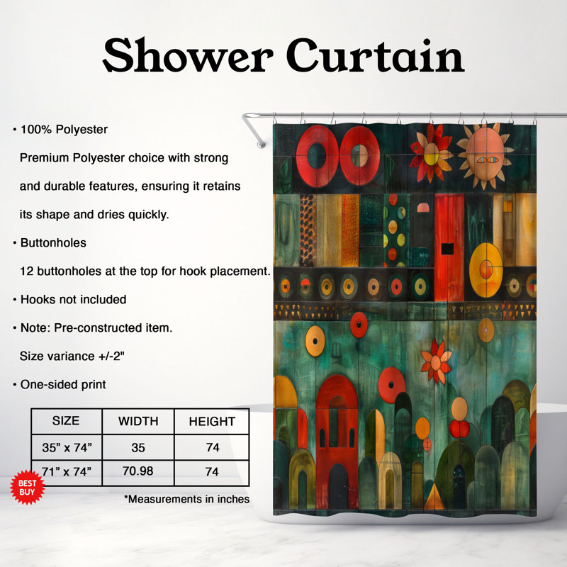 Rideau de douche Gleeful Train - Premium, H 74 po x l 71 po