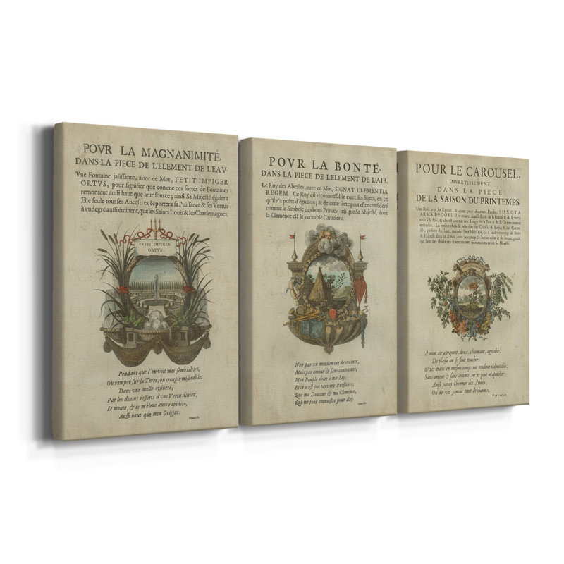 Ex-libris embelli II - toile tendue sur mesure - 3 pièces, H 27 po x l 54 po