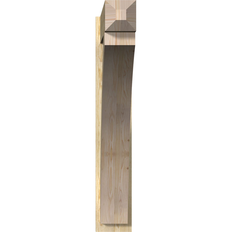 Thorton Craftsman Rustic Wood Outlooker, 8" W Douglas Fir (Rough Sawn),  48" D x 48" H 