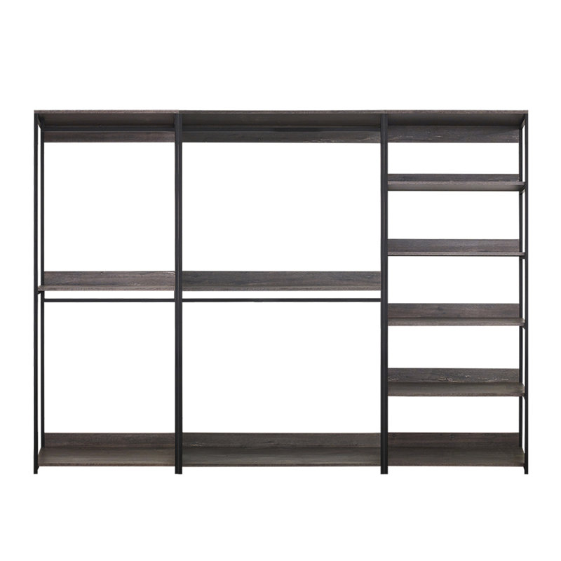 Système d'organisation en bois, Gris