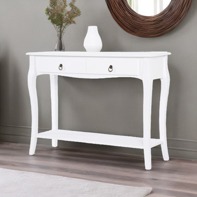 Anilah 100cm Modern Console Table With 2 Drawers and Shelf