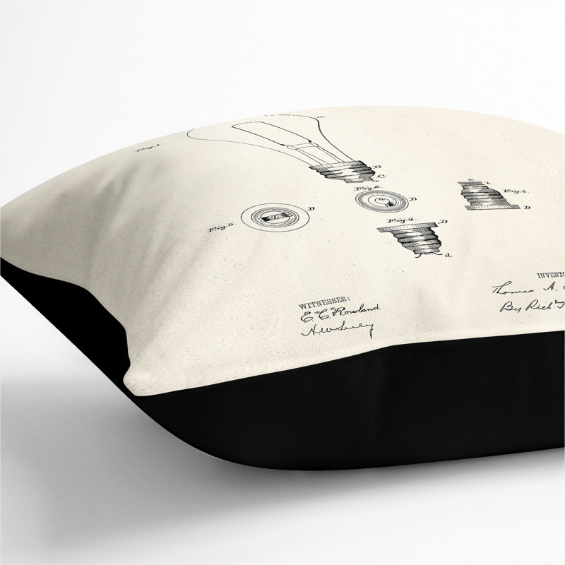 Square Cushion, 55cm H x 55cm W x 20cm D, Black