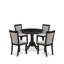 L'ensemble de table de salle à manger 5 pièces comprend une table de salle à manger moderne et 4 chaises de salle à manger en lin Shitake - finition noire brossée-1628156464-1628120117-1698955027