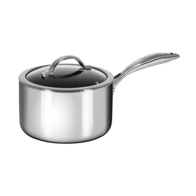 Scanpan HaptIQ Nonstick Induction Suitable Cove. Saucepan, Mirror Polished Stainless Exterior