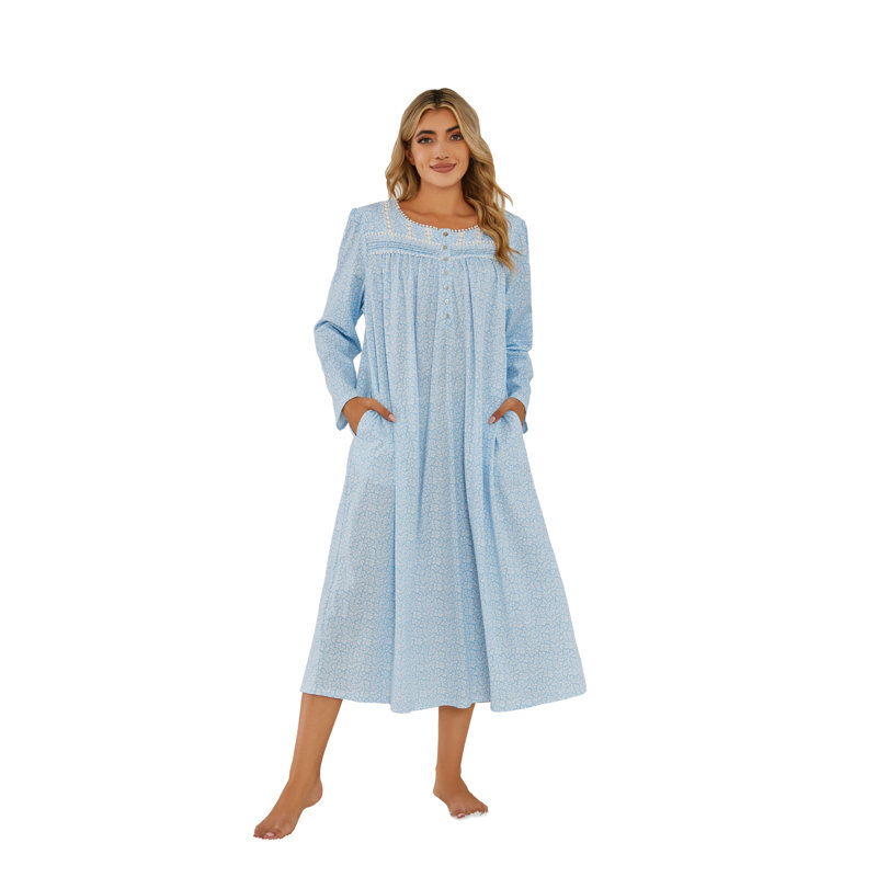 Peignoir 100% coton mi-mollet avec poches, TTG