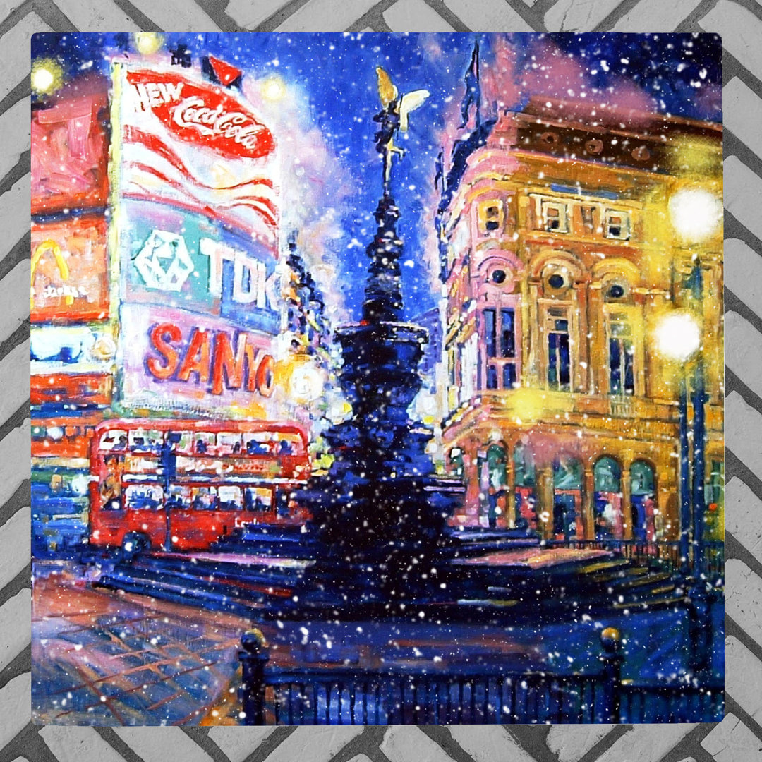 A Snowy Picadilly Ceramic Tile Wall Decor