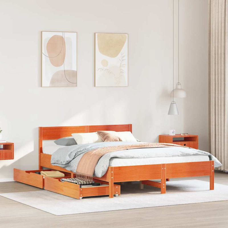 Storage Bed, Kingsize (5'), Wax Brown
