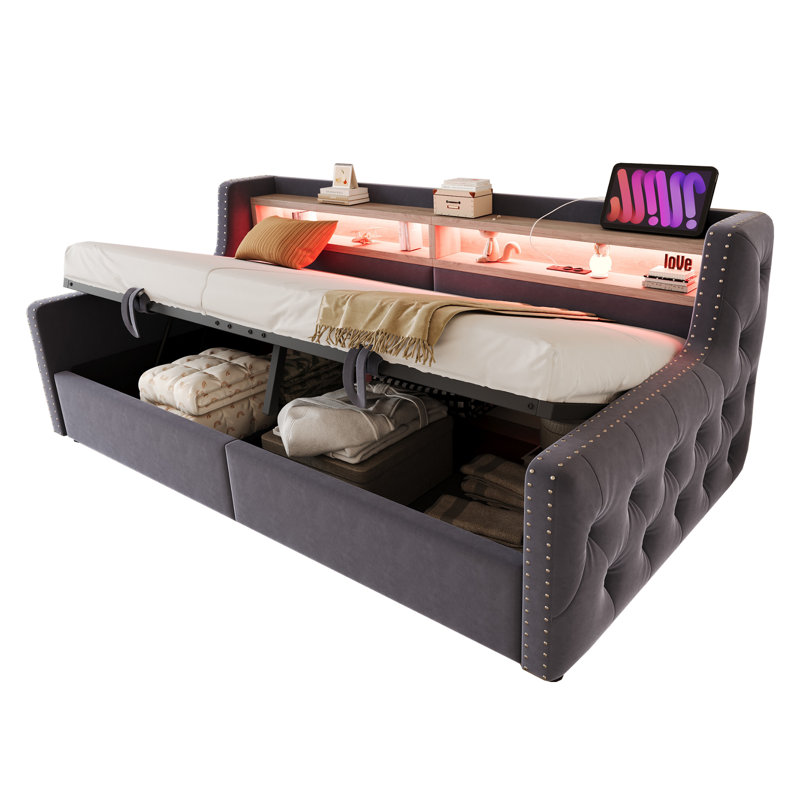 Bed, Dark Grey