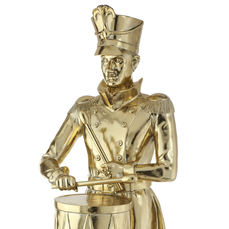 Soldat royal en résine avec tambour, H 68 po x l 24 po x P 21 po