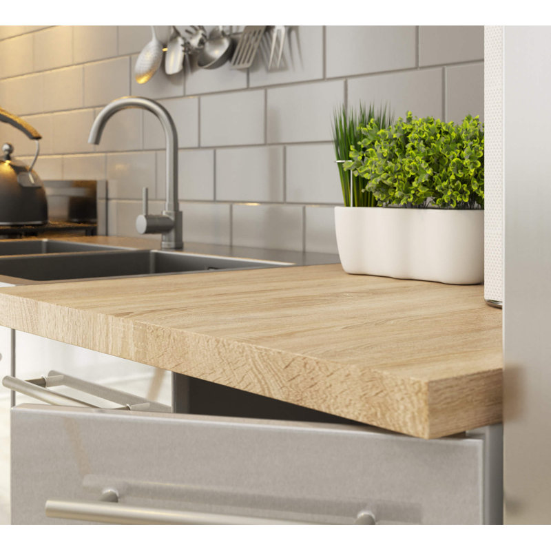 OLIWIA corner kitchen base cabinet in white, light gray gloss