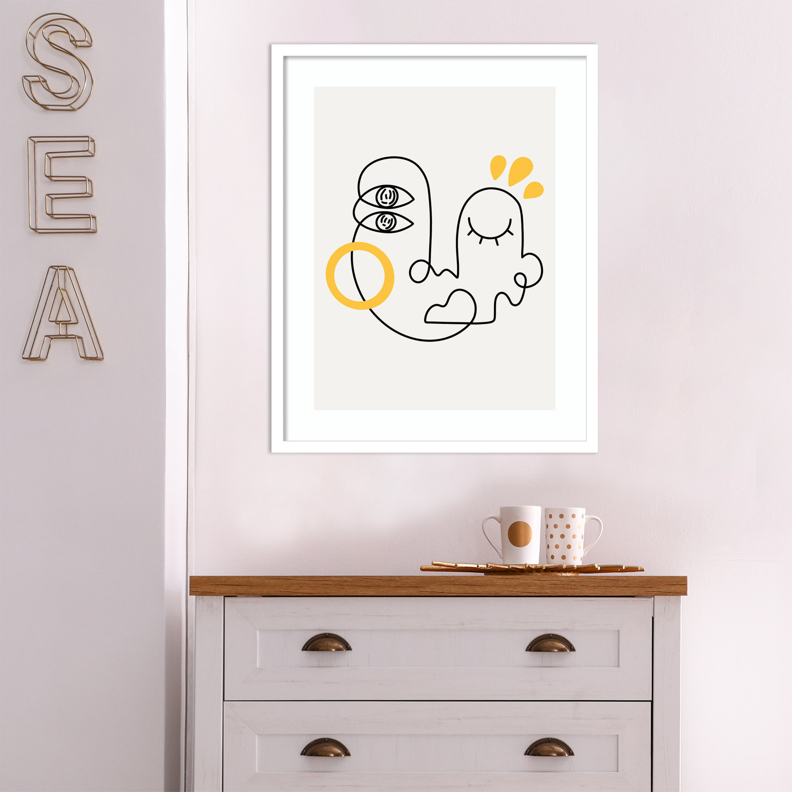 Still Here Print by Shatha Al Dafai, 21.38" H x 17.38" W x 0.875" D, Noir Black Framed