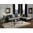 Black Faux Leather/Light Gray Polyester Blend
