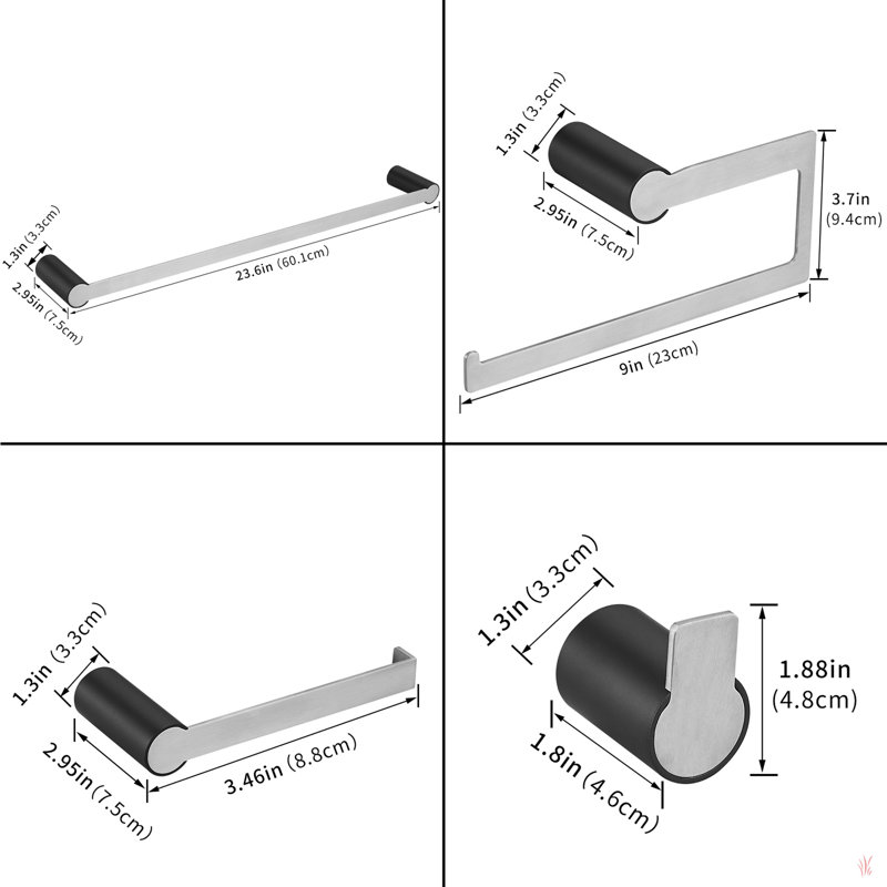 Ensemble de quincaillerie de salle de bain 4 pièces nickel