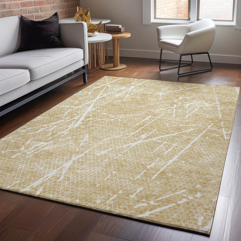Premium Machine Washable Cerrito Beige Rug, Rectangle 2'6" x 3'10"