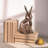 Tashenna Antique Brass Ceramic Rabbit Sculpture