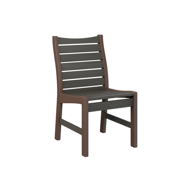 Bristol Outdoor Dining Side Chair, Dark Gray/Chocolate Brown