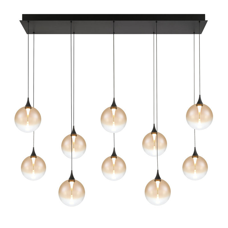 Lustre 47 "Iissa 10L, Noir / ambre