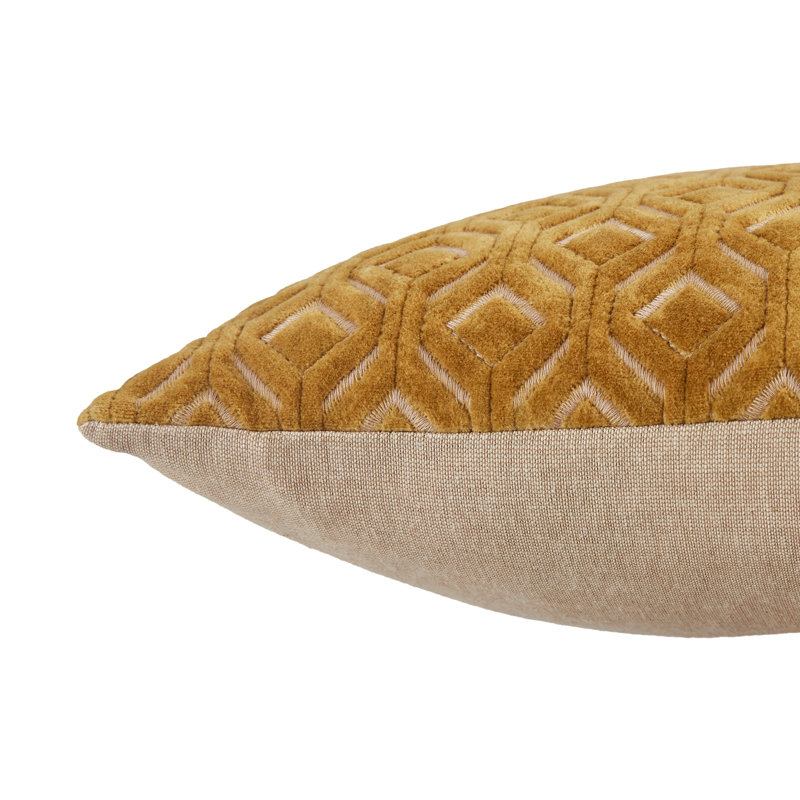 Coussin Ryans, Or, Polyester/ Bourre en polyester, Rectangle 13" H x 21" W