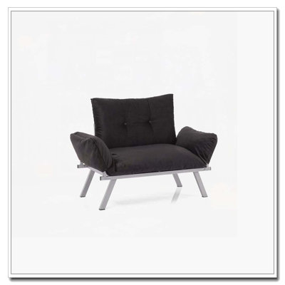 Causeuse en chenille noire pour espace de vie principal