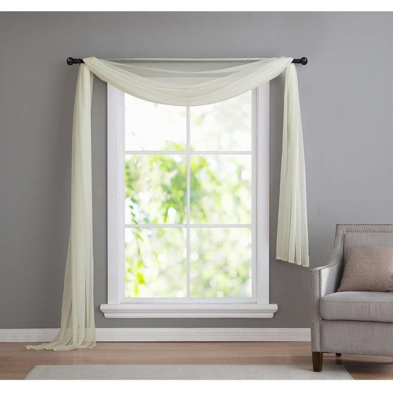 Bult Sheer Window Scarf Single Panel, Beige